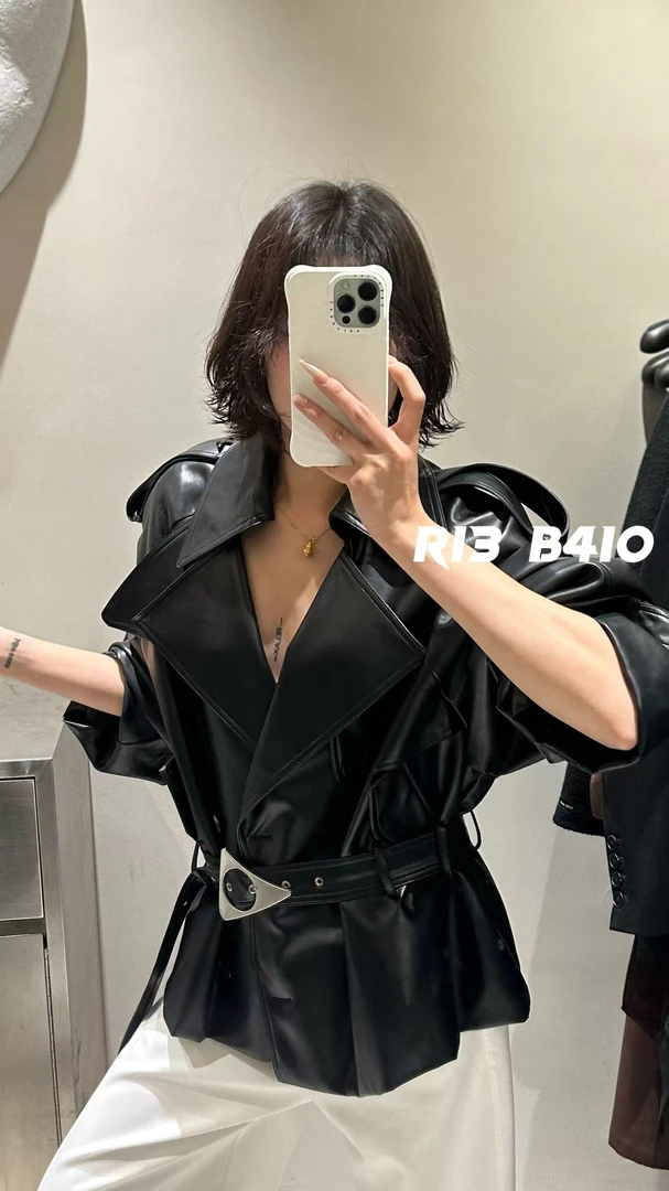 新款-小众设计重工皮衣外套（13R33050#）R13