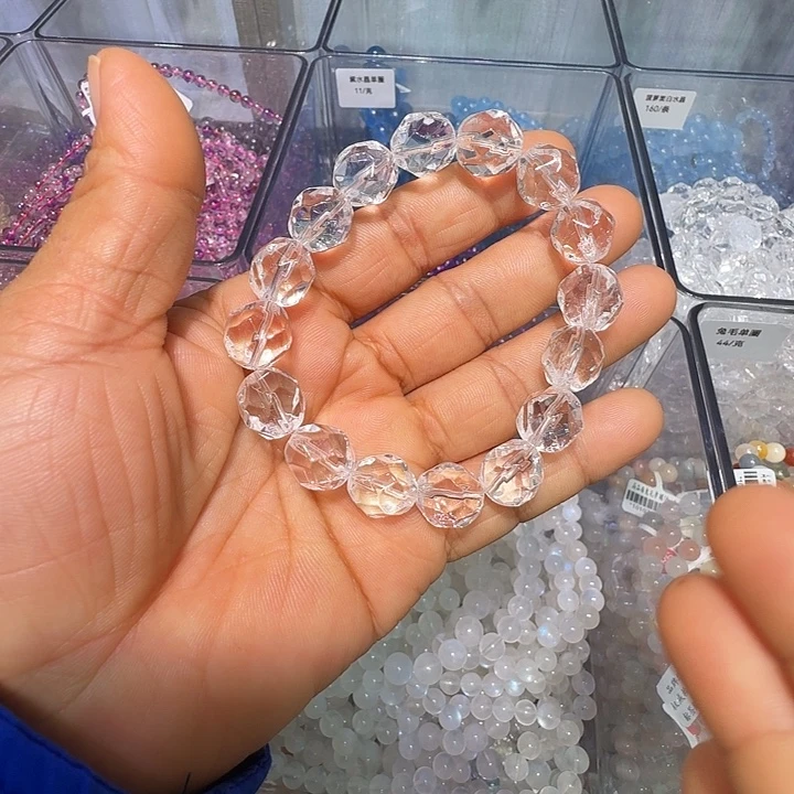 未镶嵌水晶手链白水晶菠萝珠单圈手串拍二发一
