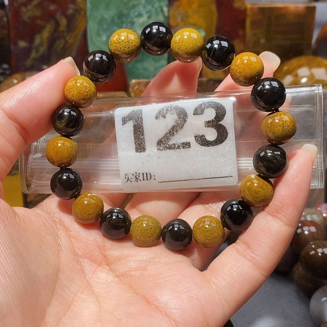 未镶嵌天然北票硅化玉手串卡10.9硅化玉