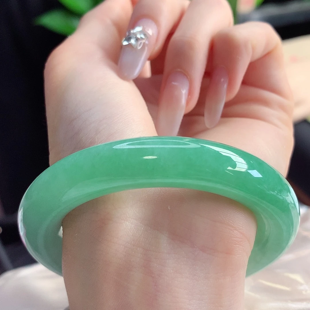 未镶嵌手镯翡翠天然A货翡翠55-56妥妥人间绝色富婆绿11号