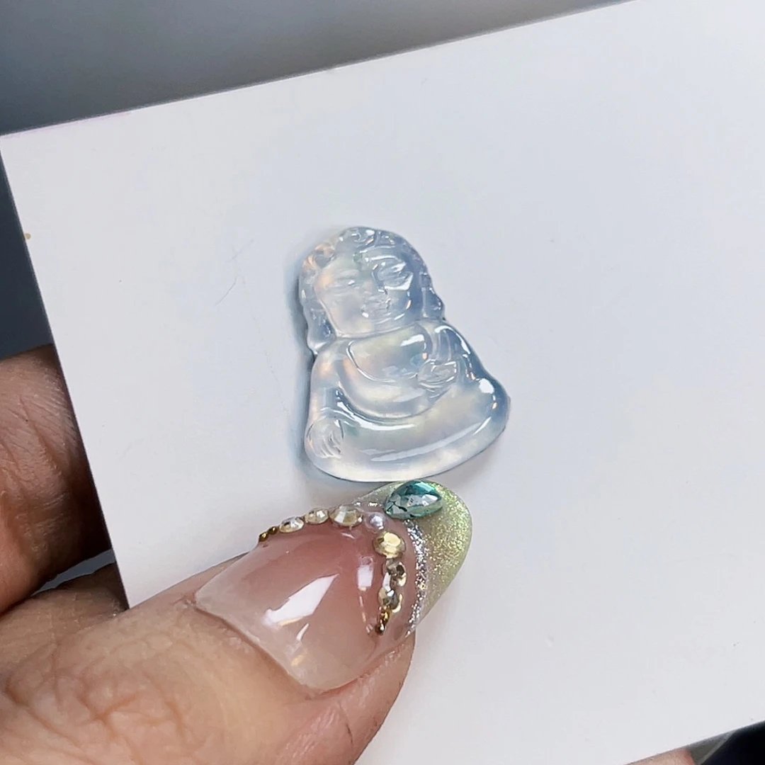 裸石翡翠MM0022高冰你了底起钢炸光宝宝佛