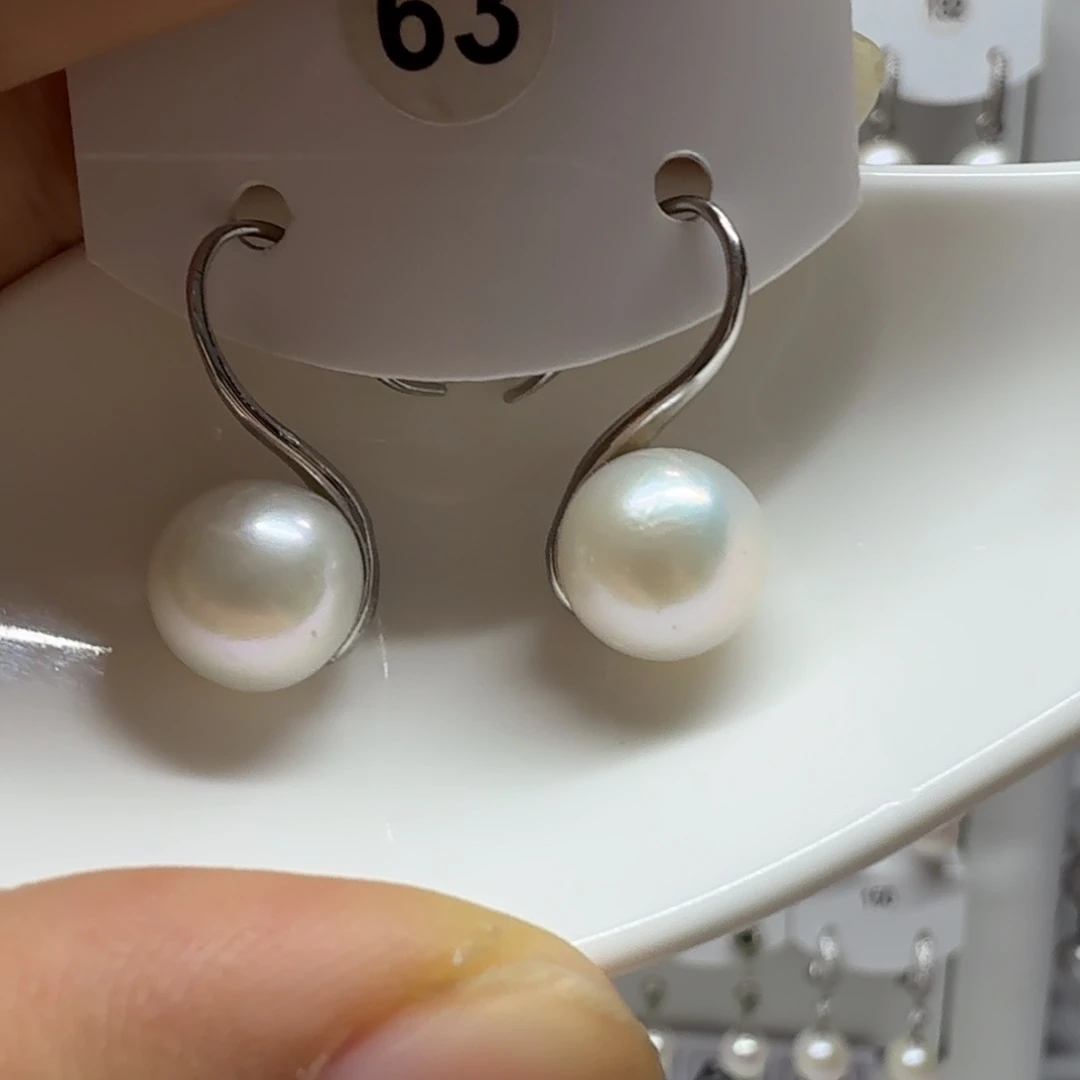 耳饰淡水珍珠银S925镶嵌珍珠