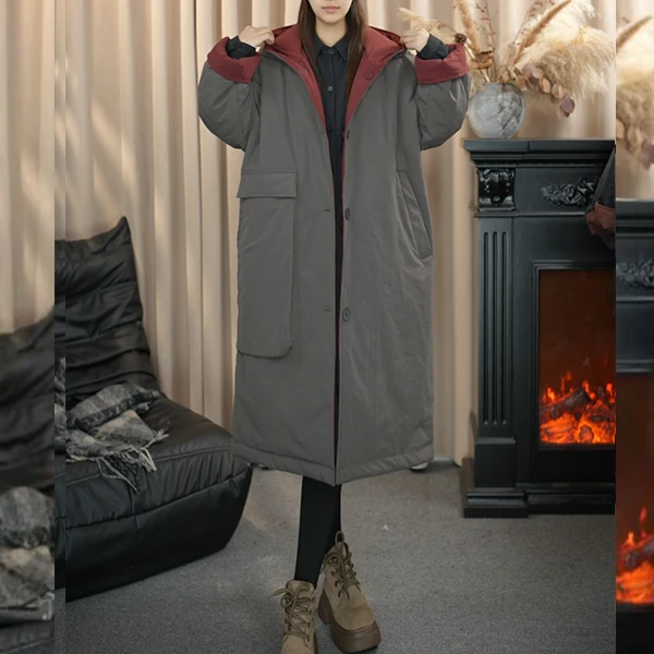 肉肉家  2025年冬季新款双面穿百搭超显瘦棉服91018