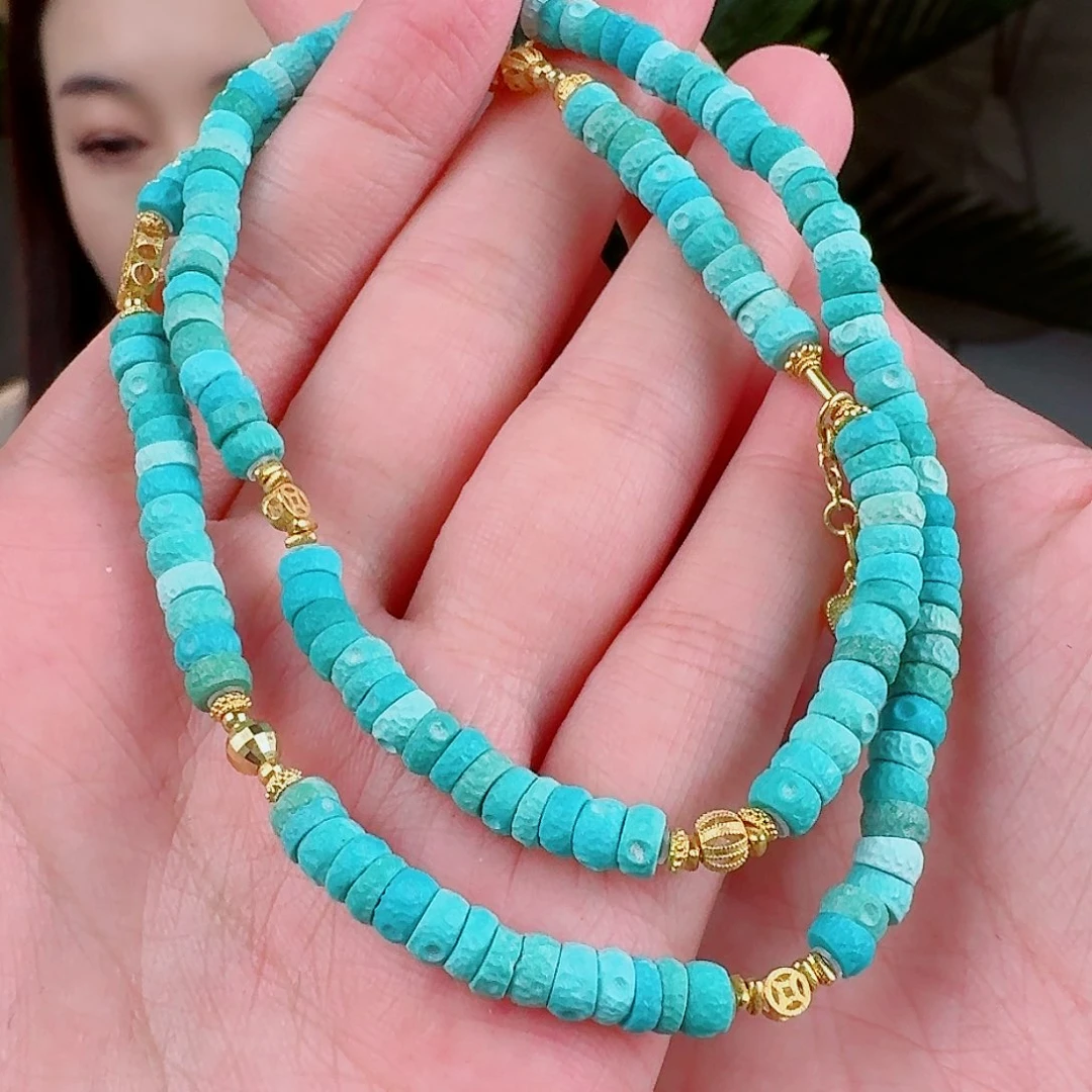 绿松石珠宝奇石18K金镶嵌