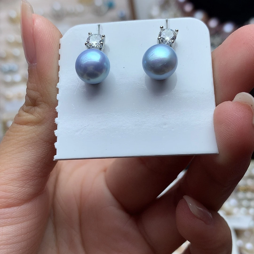淡水珍珠8-9未镶嵌er25耳环