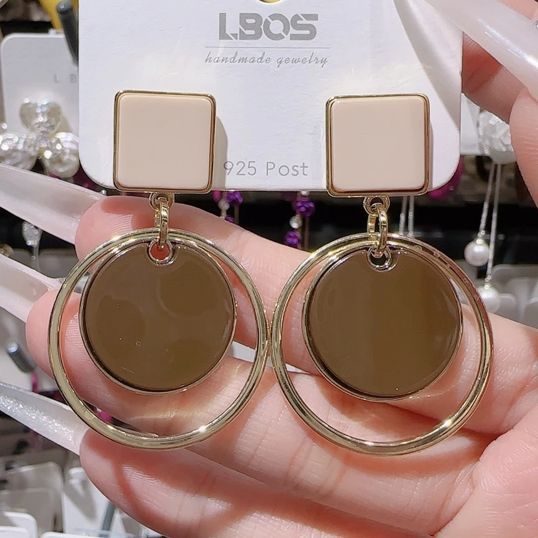 铜合金锆石925银耳环