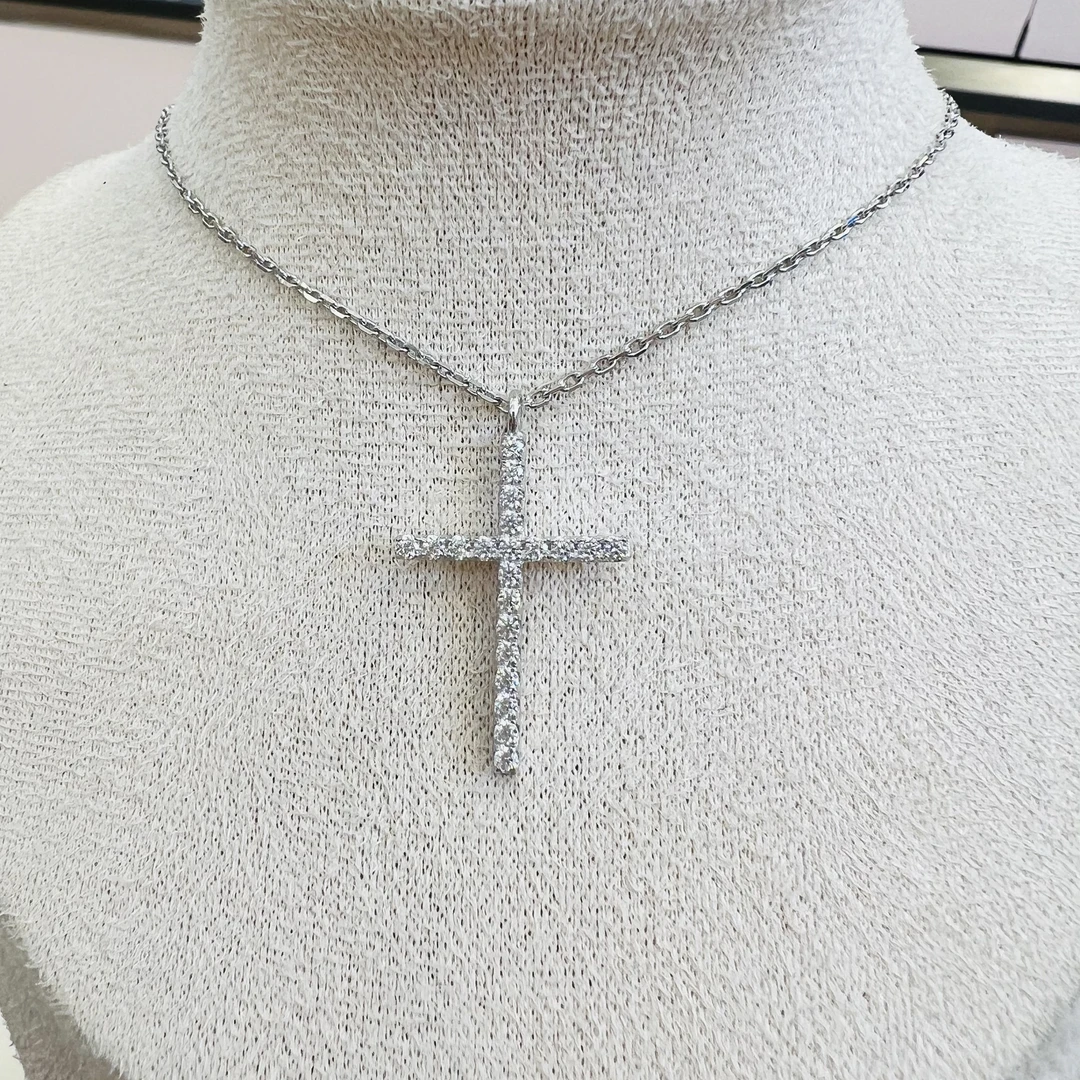 十字架套链 铂金项链 pt950项链