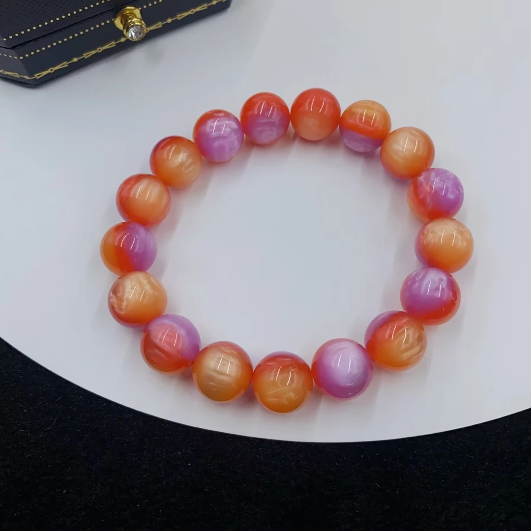 4227  浅红色圆珠珠手串百搭多样性发货