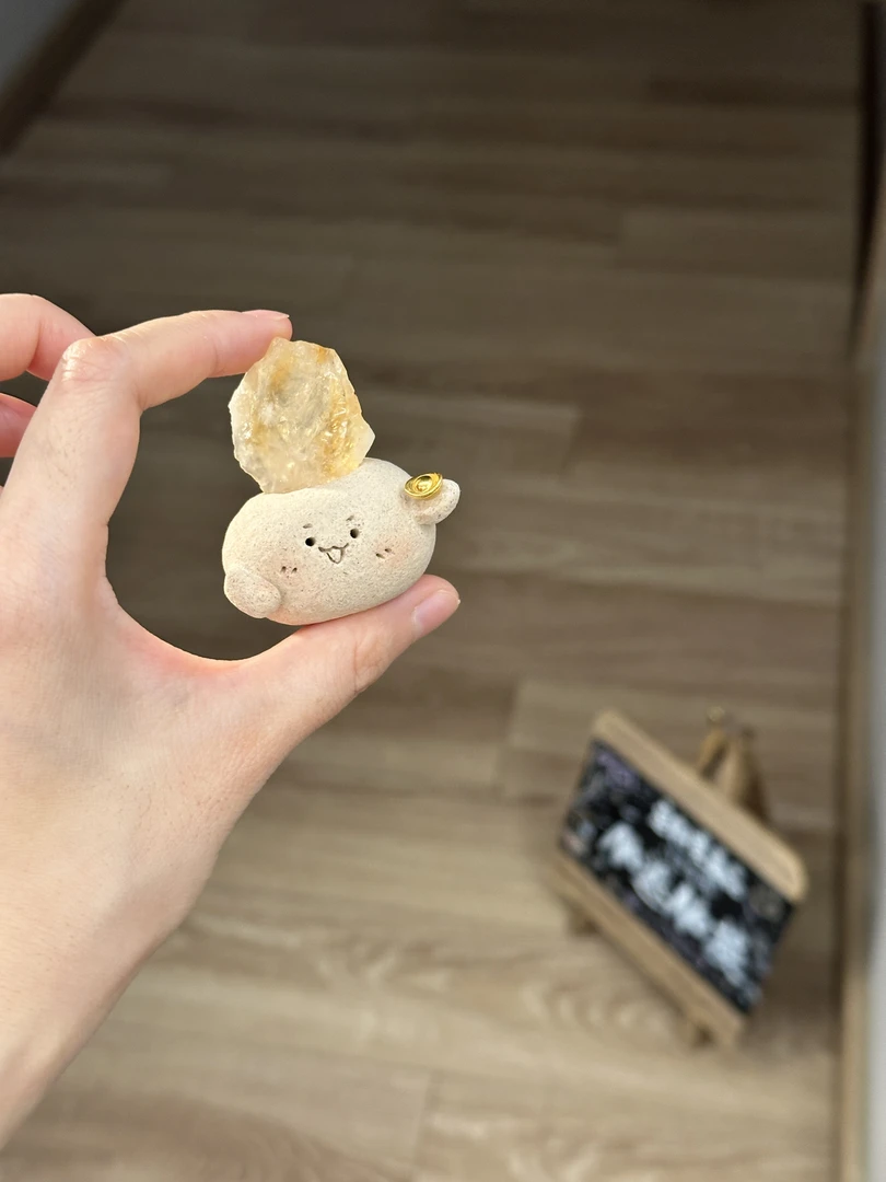 水晶小豆丁可爱透透巴西橘黄