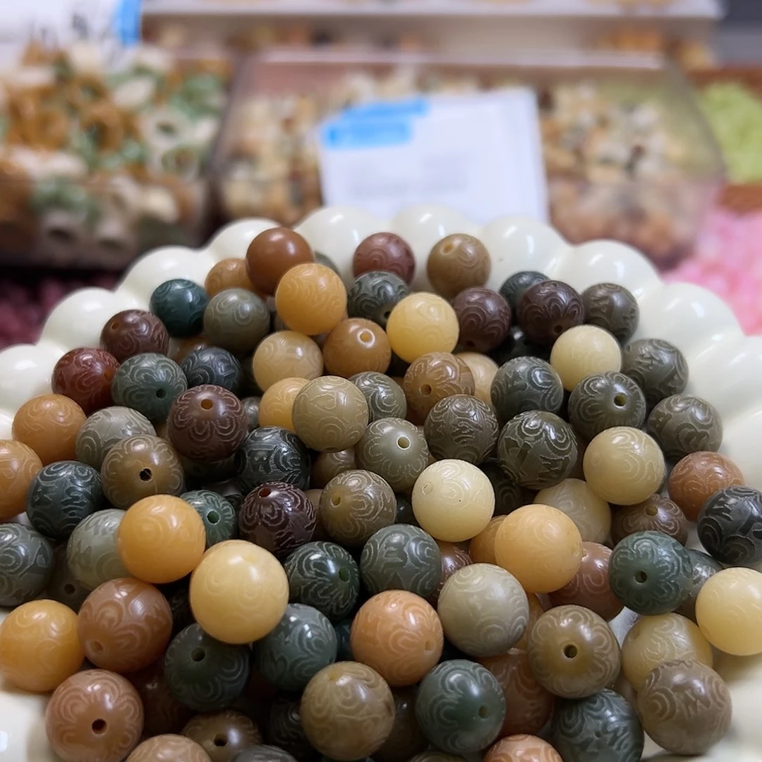 菩提根/象牙果吊坠卡12敦煌六字真言100颗