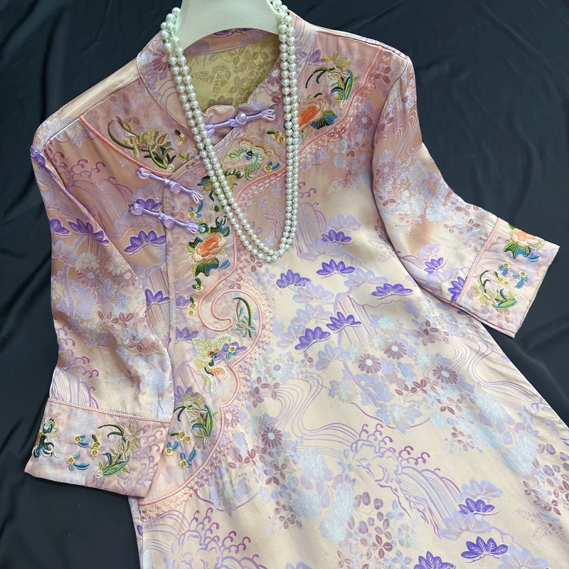 2897《广寒》常熟春夏新款重磅设计师款新中式国风复古气质连衣裙