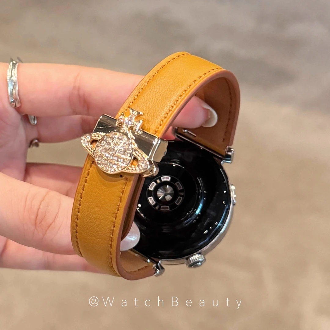 适用华为轻奢感土星磁吸扣皮质手表表带watch3watch4GT3GT4GT5pro