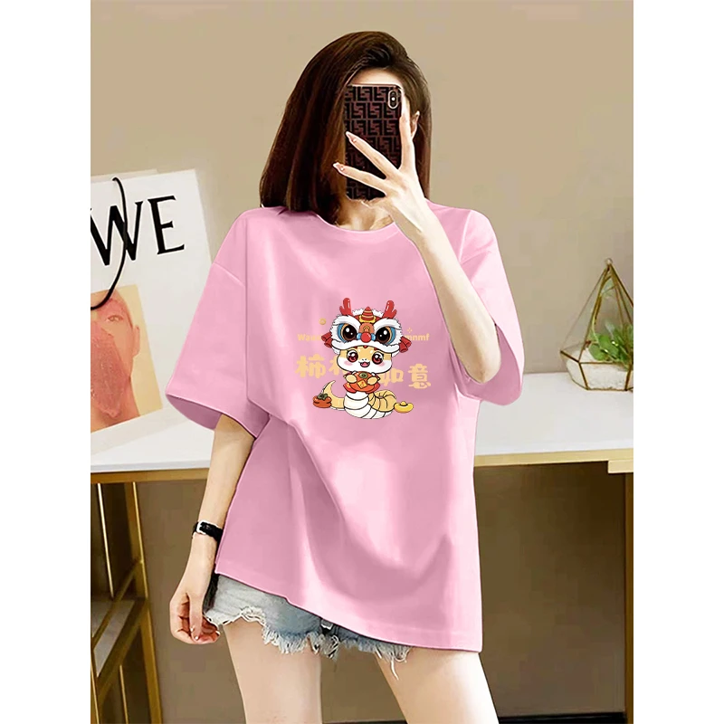 纯棉短袖t恤女士宽松夏季2025新款大码时尚百搭圆领显瘦上衣ins女