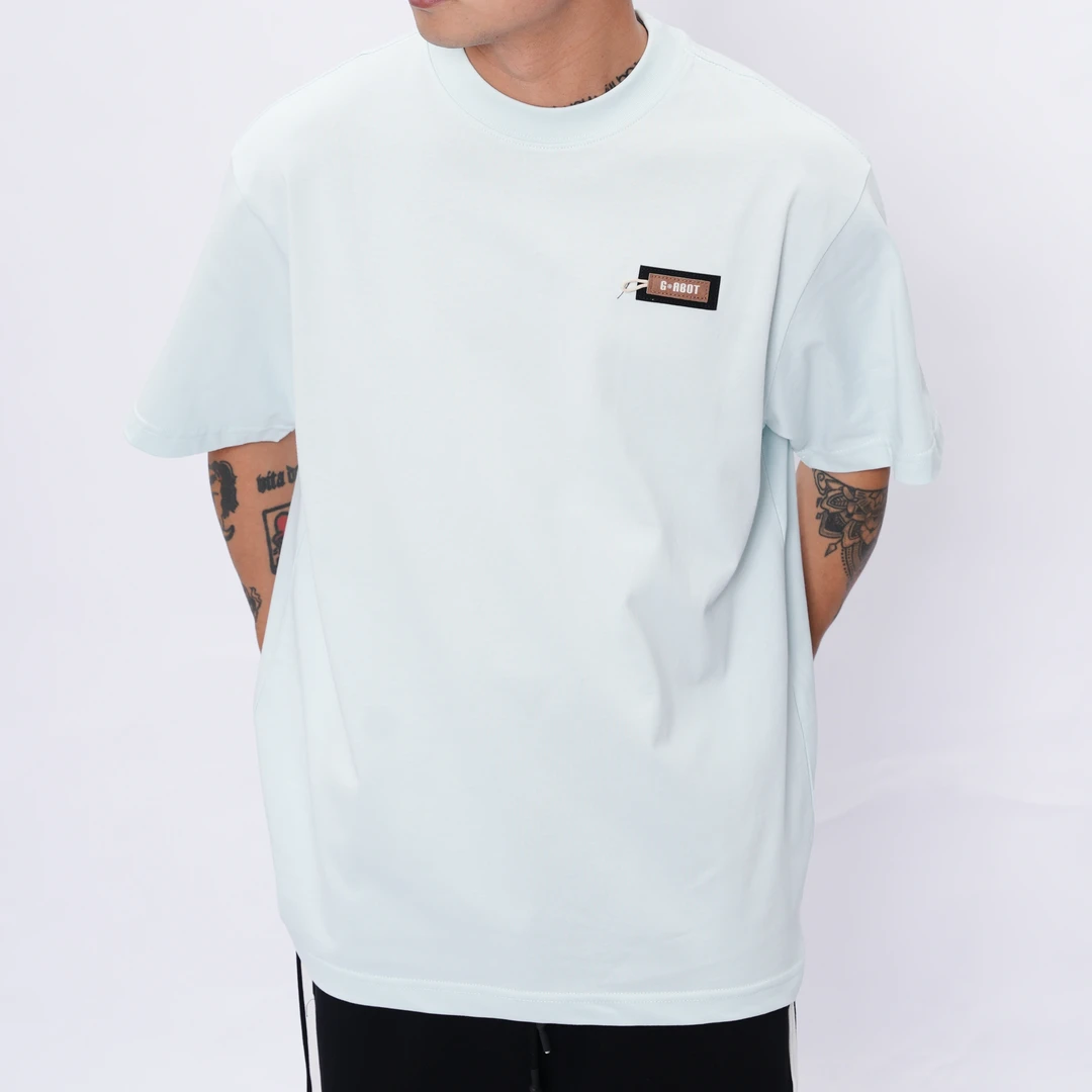 2025新款老颜原创320克纯棉短袖T恤男宽松简约圆领休闲百搭上衣