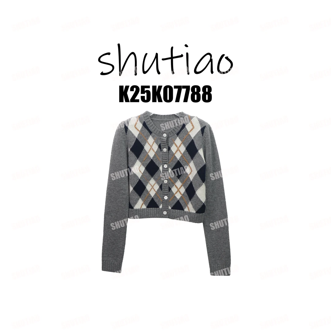 【SHUTIAO】2025冬季：康赛妮可机洗羊绒羊毛开衫K25K07788