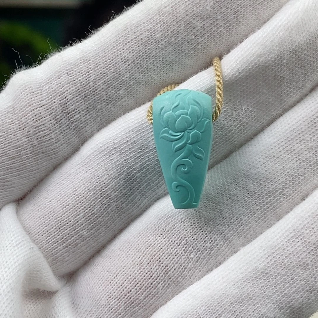 未镶嵌绿松石珠宝奇石荷塘月色 三通