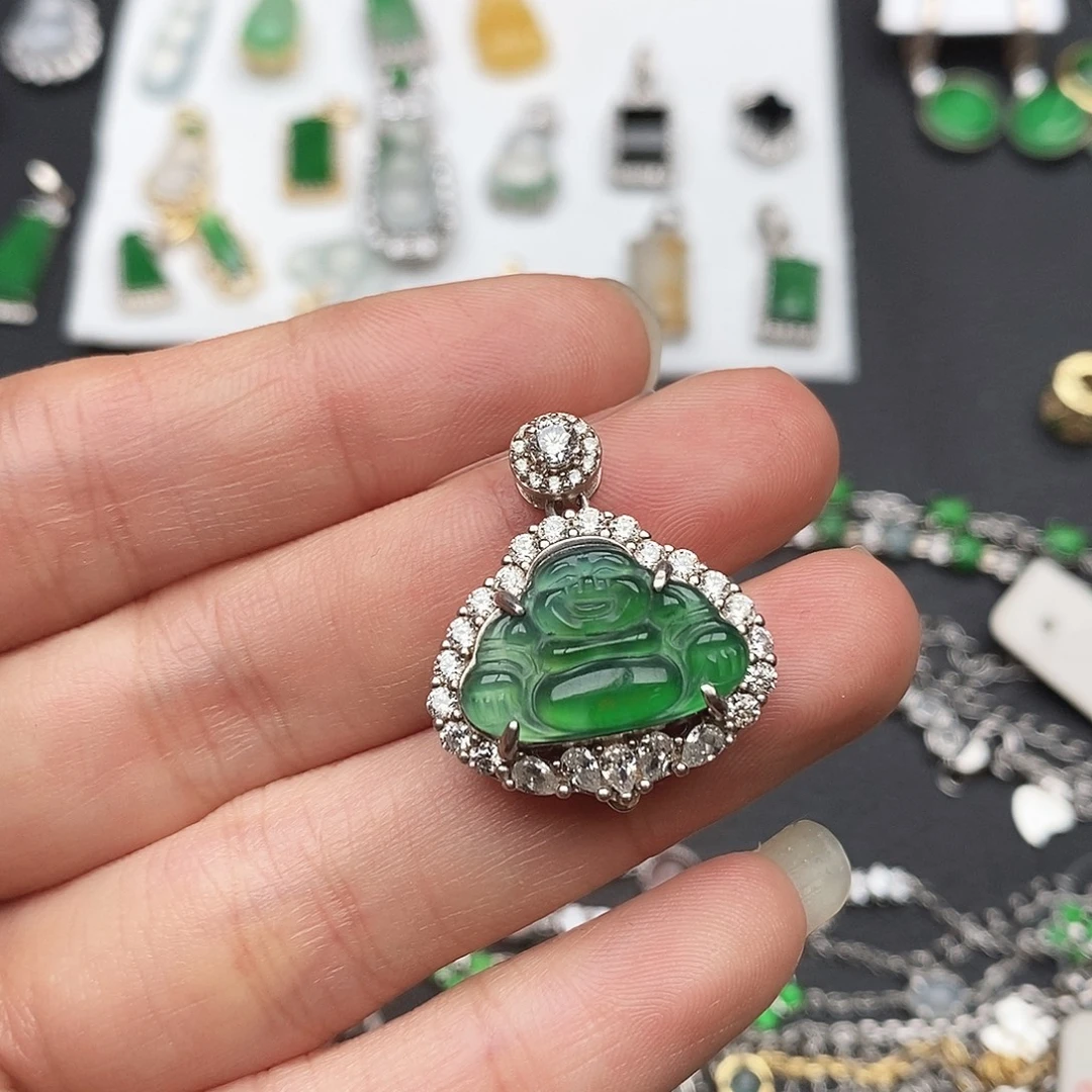 翡翠银S925镶嵌颈饰