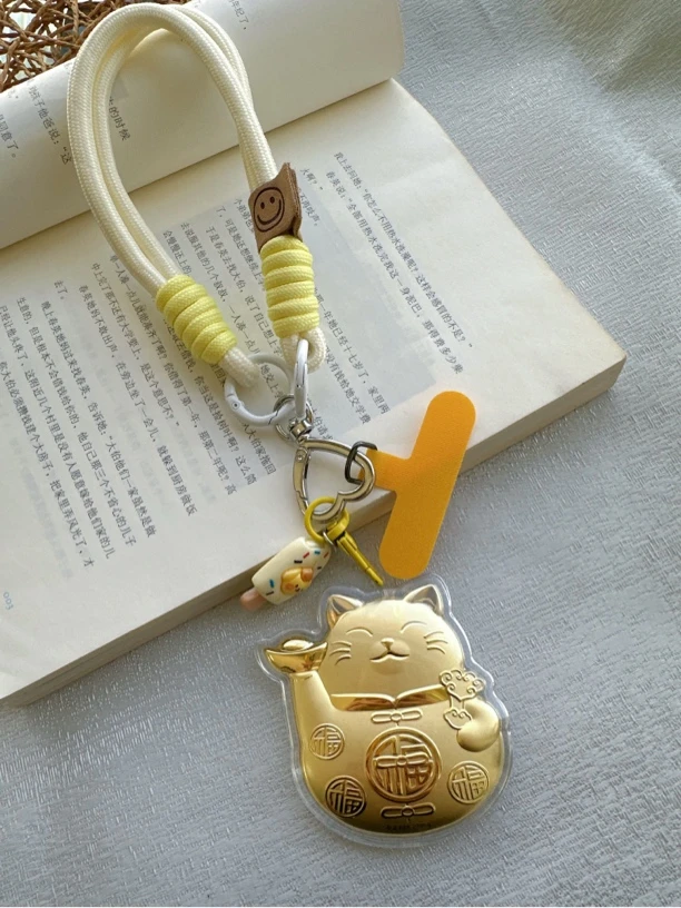 【福胖猫猫】黄金钥匙扣含黄金工艺品手机链包包挂件礼物