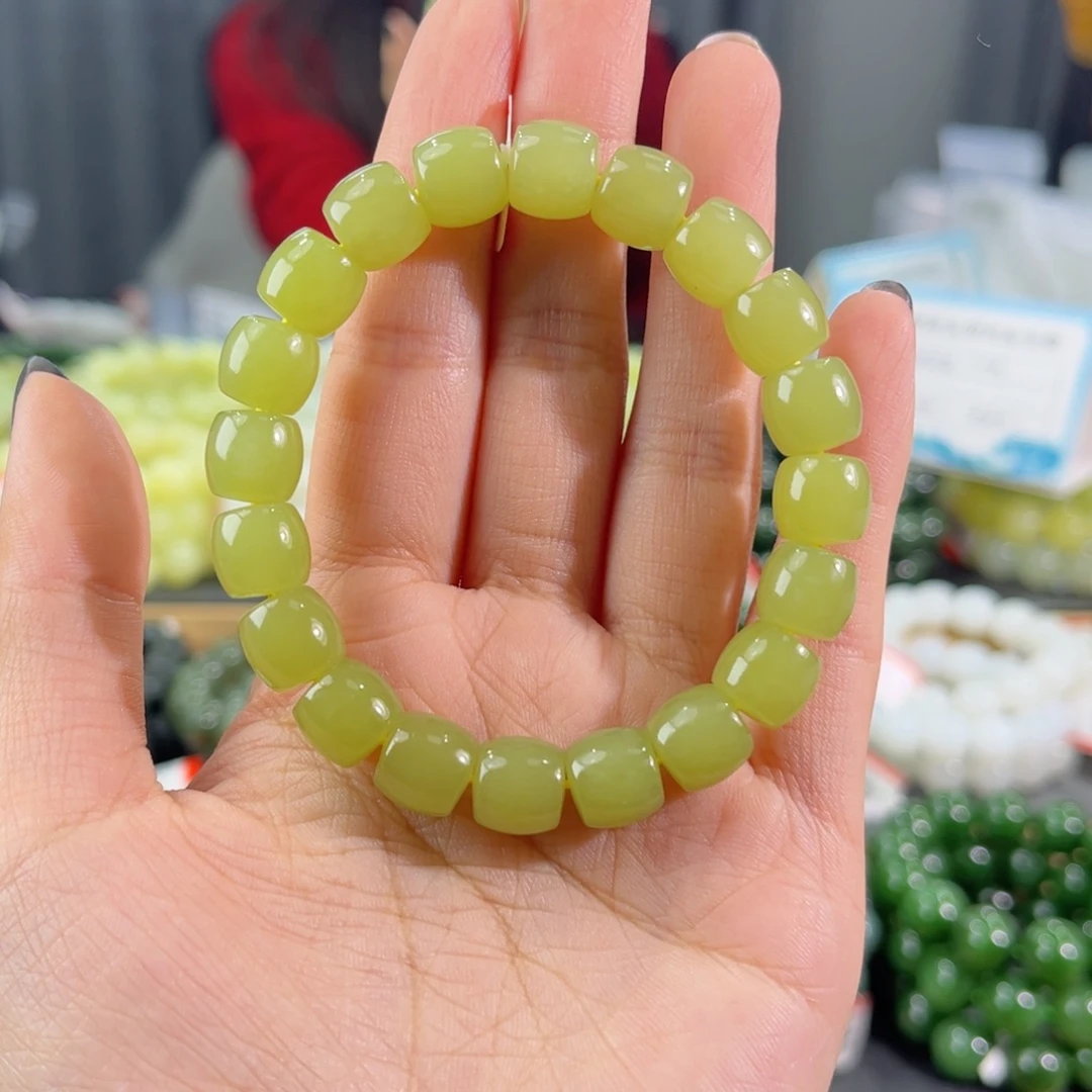 叶****和田玉未镶嵌手链纯天然和田玉10mm新疆且末黄口直切