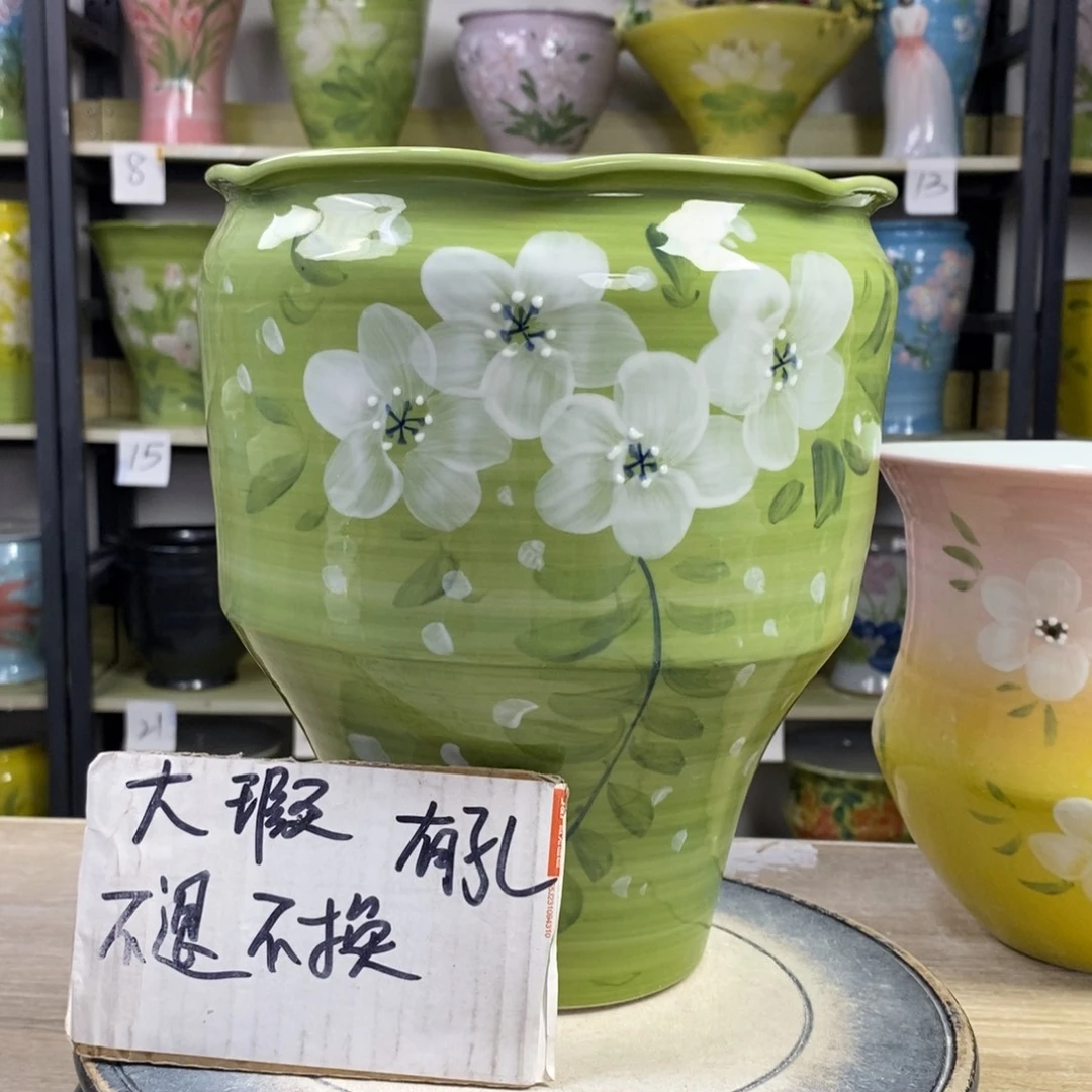 景德镇手工手绘陶瓷花盆