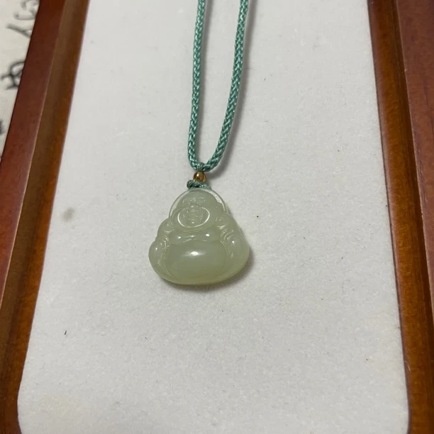 如意佛弥勒佛，天然和田玉适合小孩子送女友的礼物
