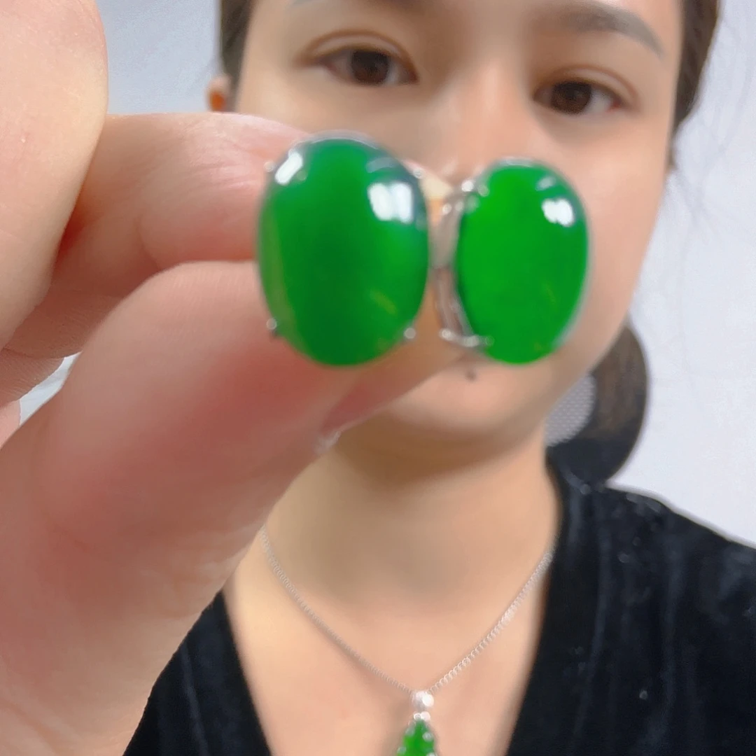 翡翠银S925镶嵌吊坠(不含链)