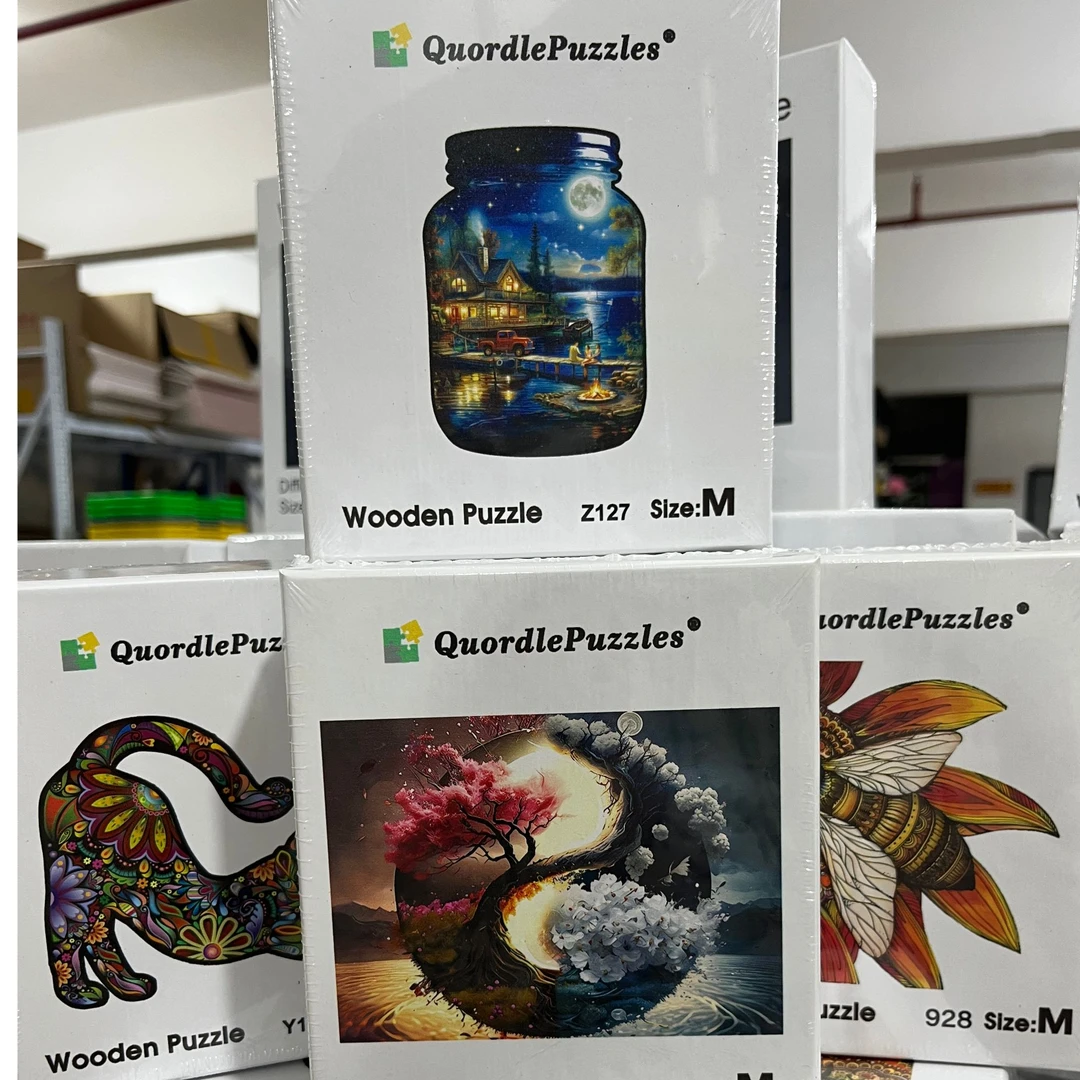 热销异形木质拼图不规则动物立体拼图创意益智儿童玩具拼图
