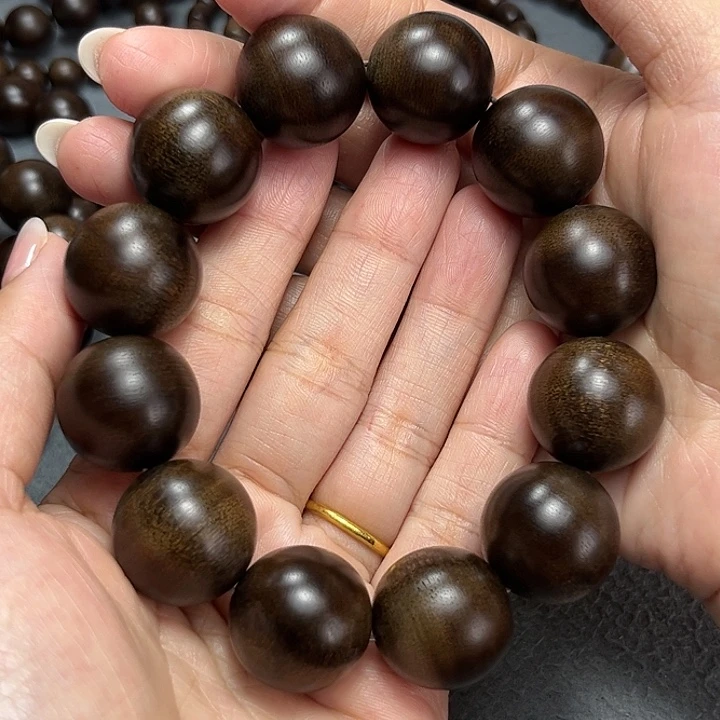 手串沉香木越南芽庄白棋玉化