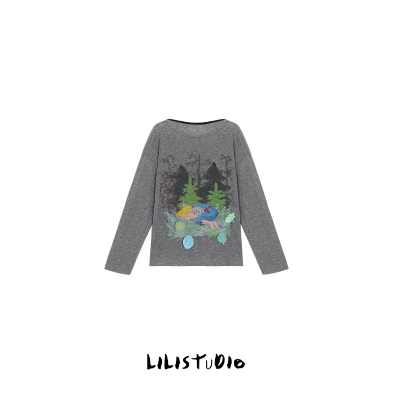 PCNY「戒掉烦恼」不理理夏季新款小众女装时尚休闲防晒绘画长袖T恤