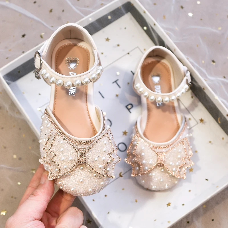 ABC女童包头凉鞋2025新款宝宝洋气公主鞋儿童蝴蝶结小女孩单鞋