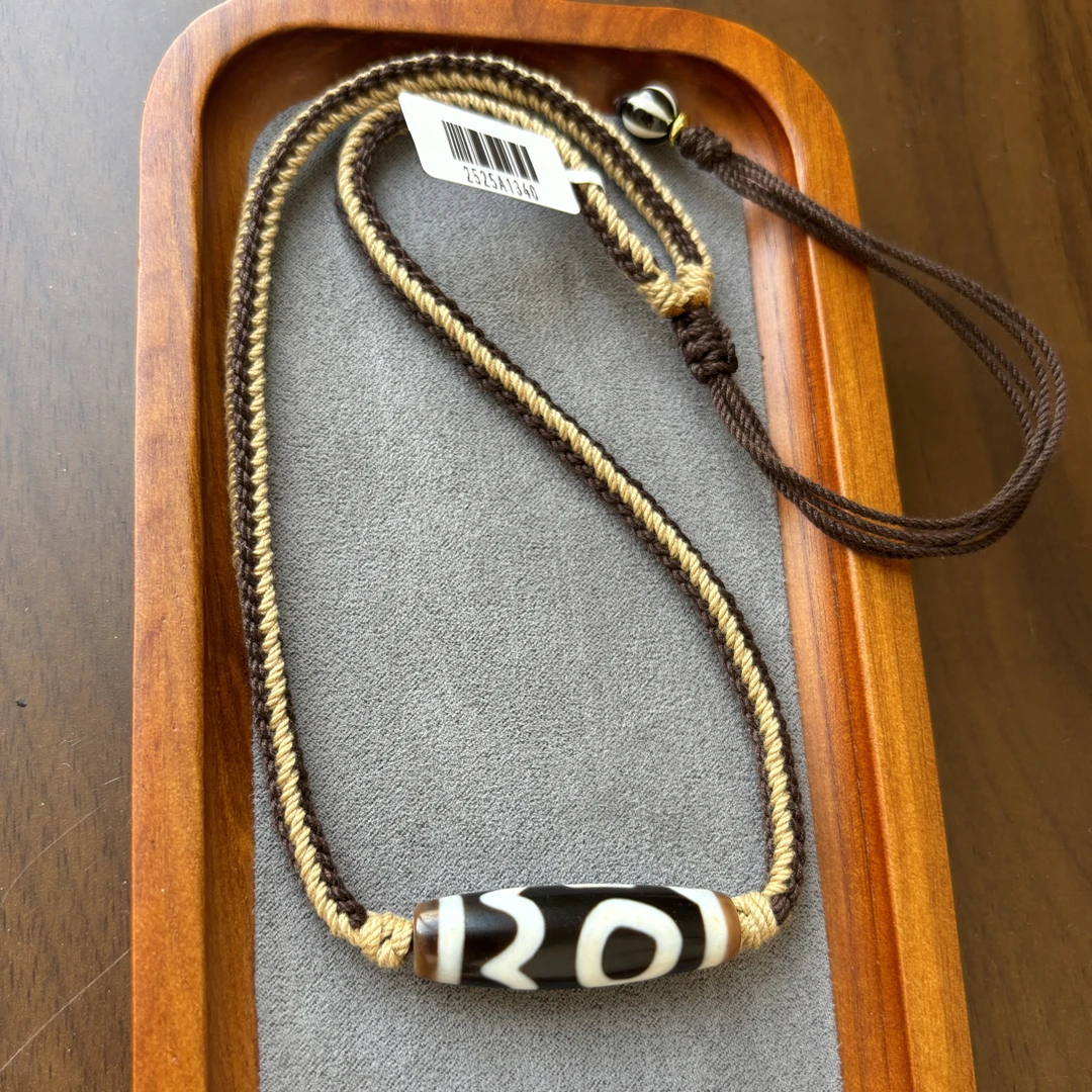 息增怀玛瑙锁骨链 原创藏式潮流文玩款 纯手工编织尺寸39x10mm