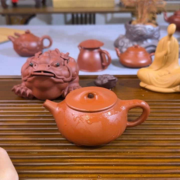 茶壶紫砂朱泥全手景舟石瓢180毫升