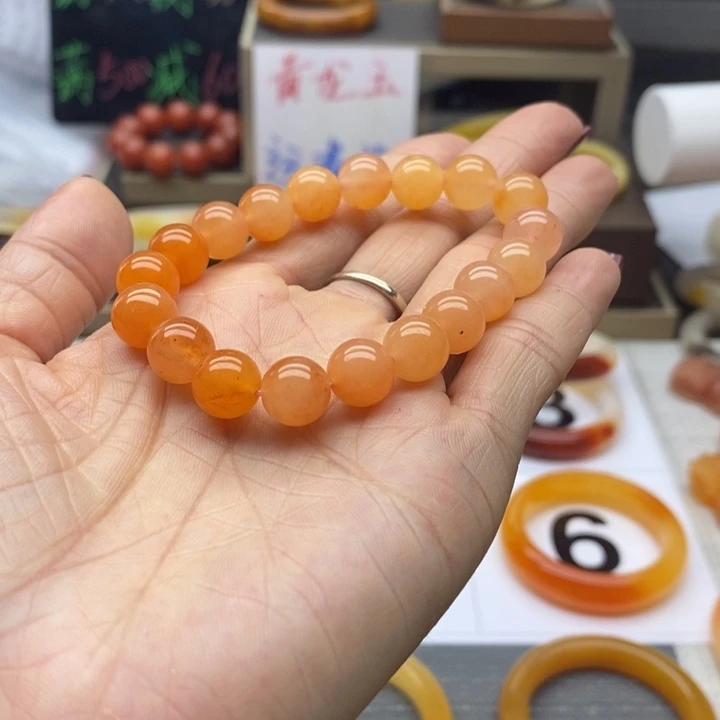 石英质玉（黄龙玉）手链未镶嵌