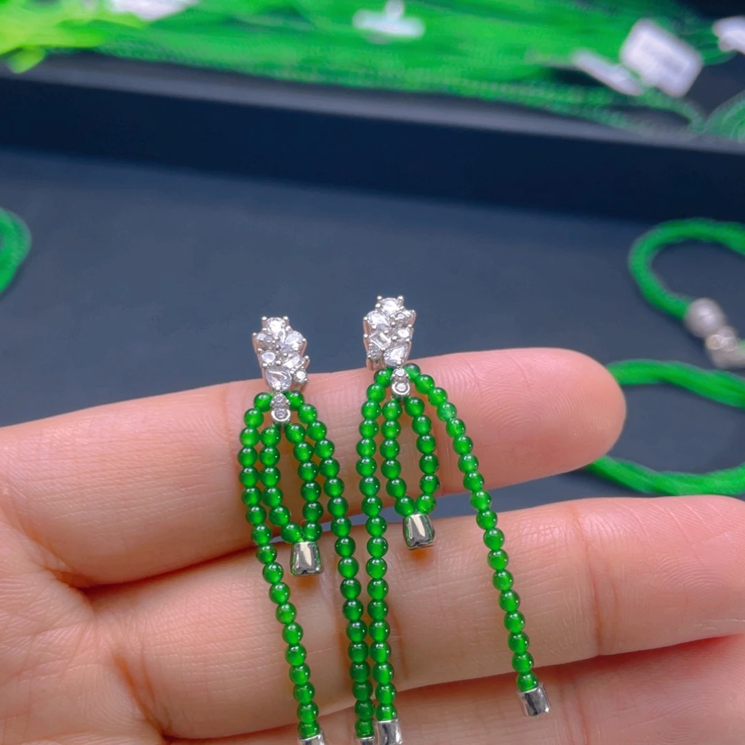 翡翠项链银S925镶嵌，1