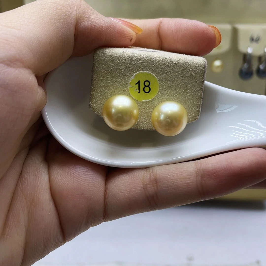 耳饰银S925镶嵌海水珍珠