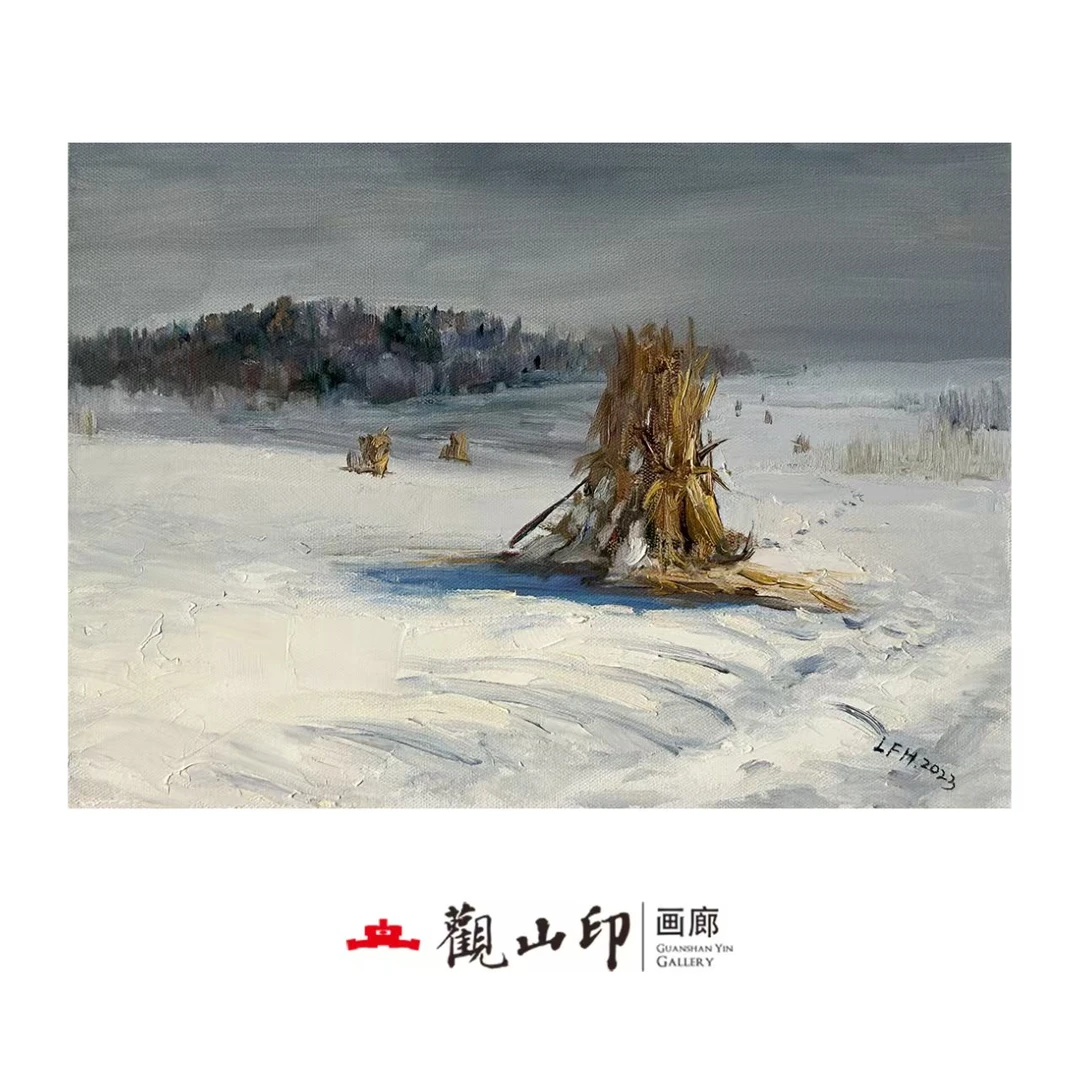 LFH原创手绘风景油画46x33cm花卉作品7405