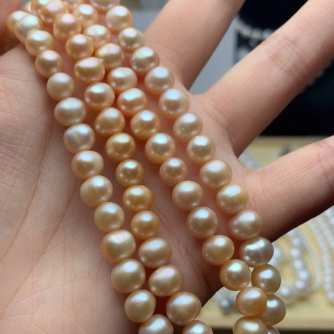 未镶嵌淡水珍珠7-8x18项链