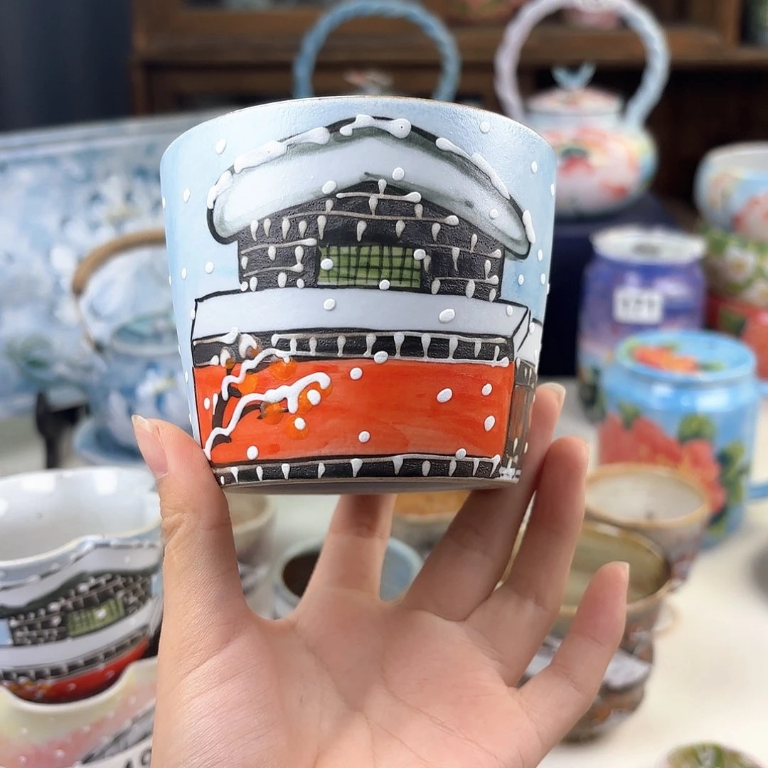 景德镇手绘高温釉下彩陶瓷茶具