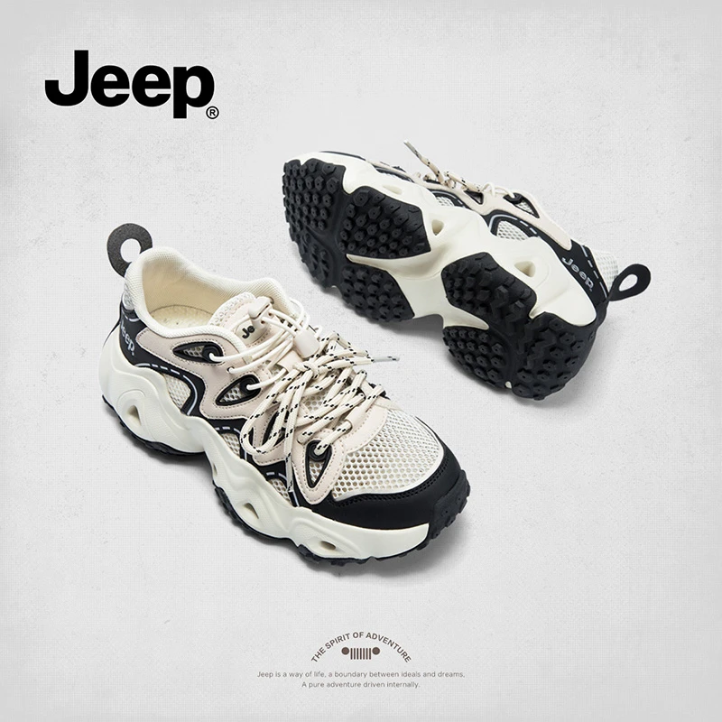 Jeep登山鞋子女款爆款2025新款出游百搭鞋子女生运动户外休闲网鞋