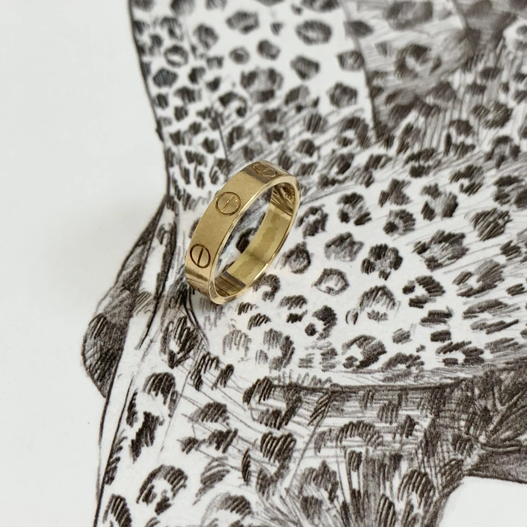 99新 Cartier/卡地亚 壹臻/18k金love窄版戒指 43970275