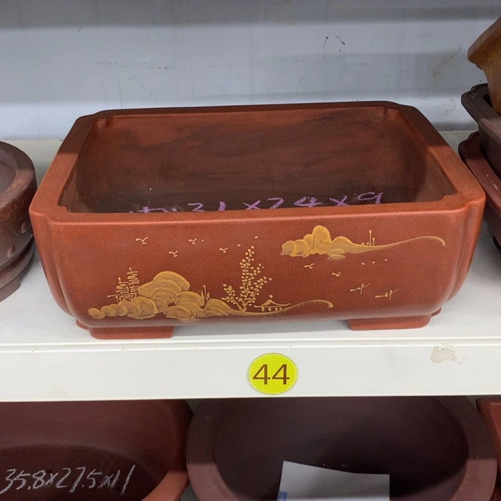 紫砂花盆两**督紫砂花盆