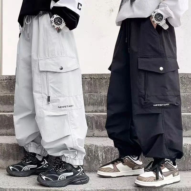 男童工装裤春秋2025新款中大童儿童潮酷帅气男孩休闲束脚裤带兜