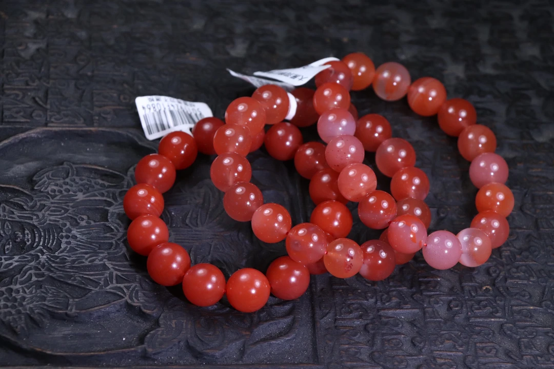 3原矿无优化保山南红玛瑙大黑洞锦红单圈12mm左右多样性发一条