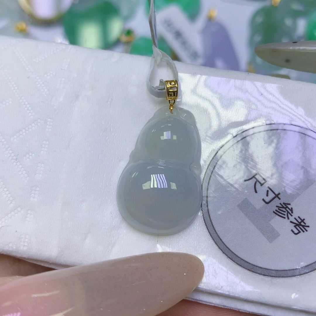 翡翠18K金镶嵌颈饰天然缅甸翡翠a货百元以上9元证书费自理