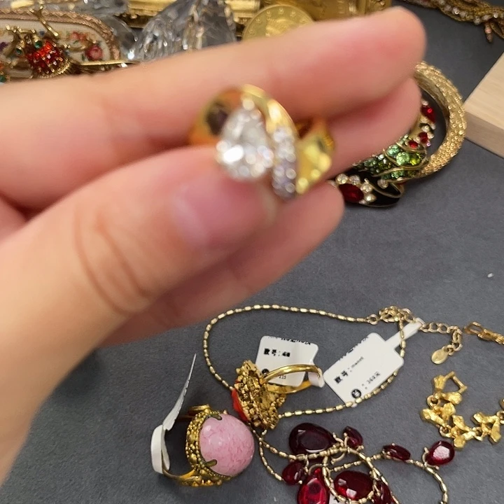 合成碳硅石纯铜vintage 首饰
