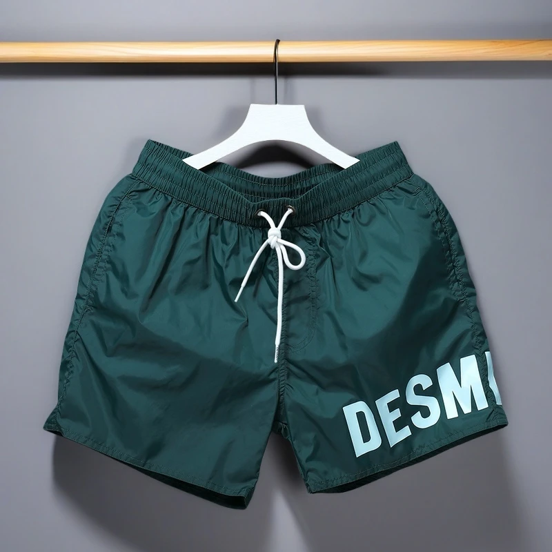 新款短裤男士速干沙滩裤夏季海边度假三分裤带内衬游泳裤轻薄透气