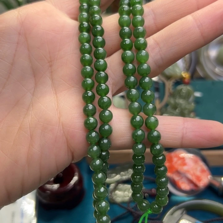 和田玉（碧玉）颈饰未镶嵌108卡6