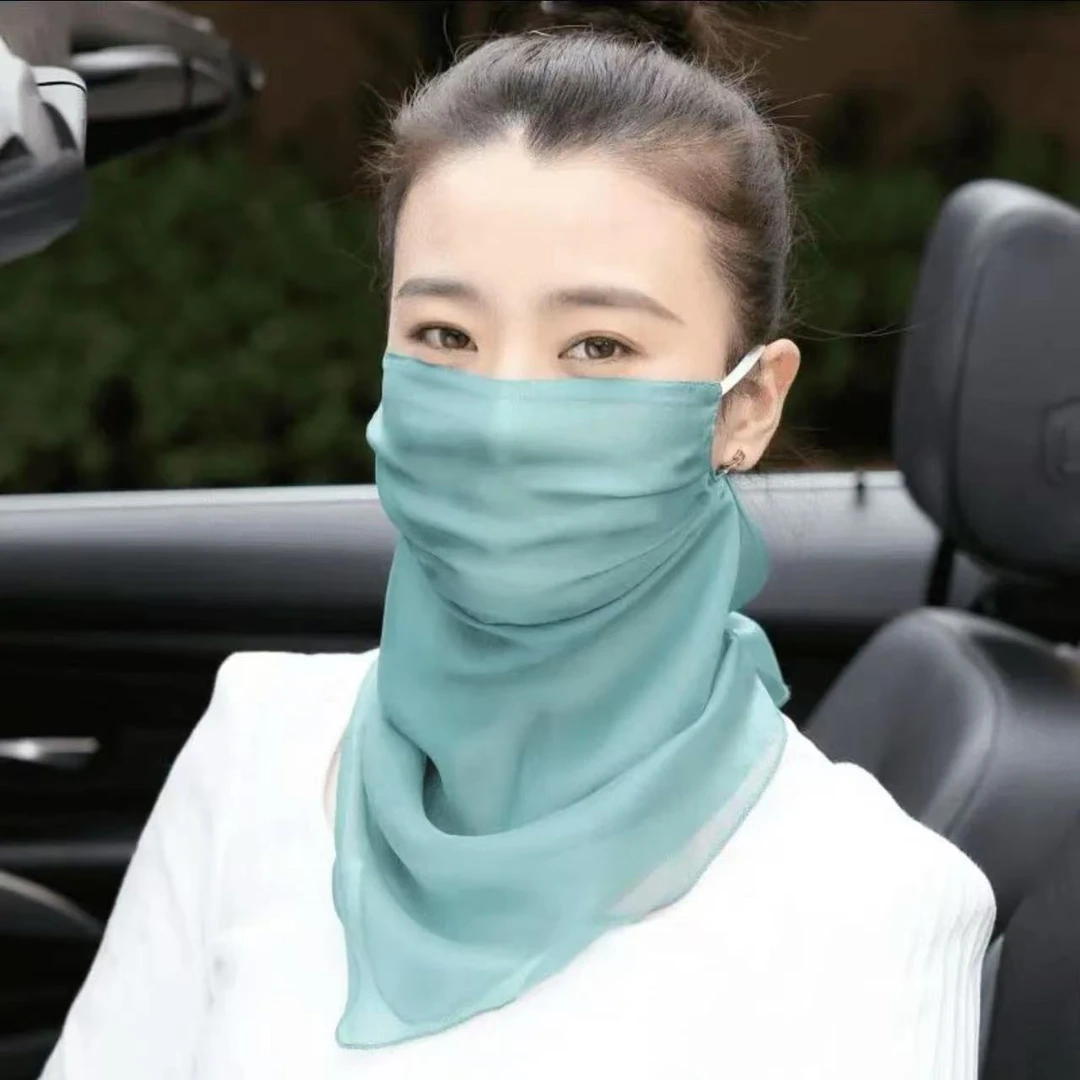 春夏季防晒面纱女遮脸护颈透气薄款遮阳面罩骑车夏季双层