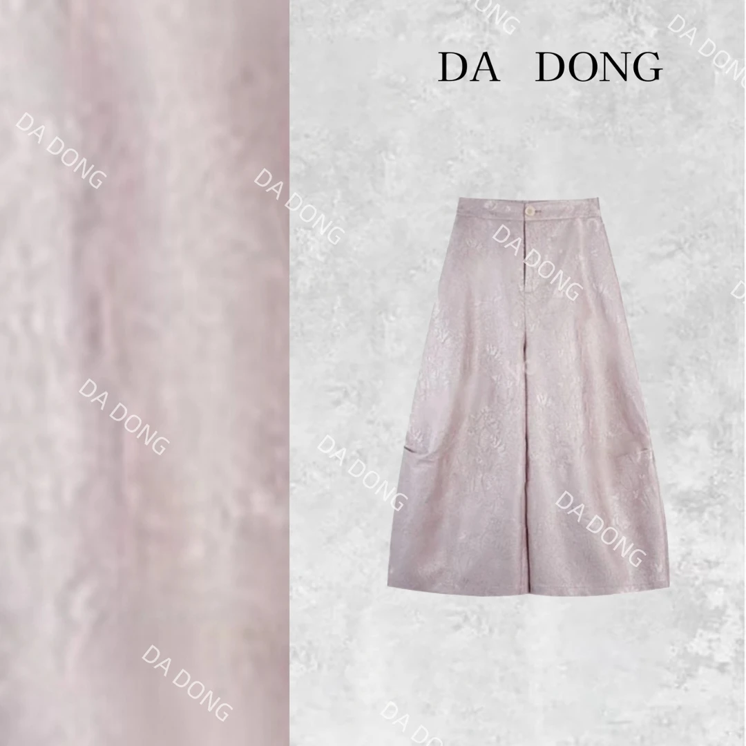 桃夭--新中式国风气质时尚百搭休闲夏季复古高定金丝线提花休闲裤