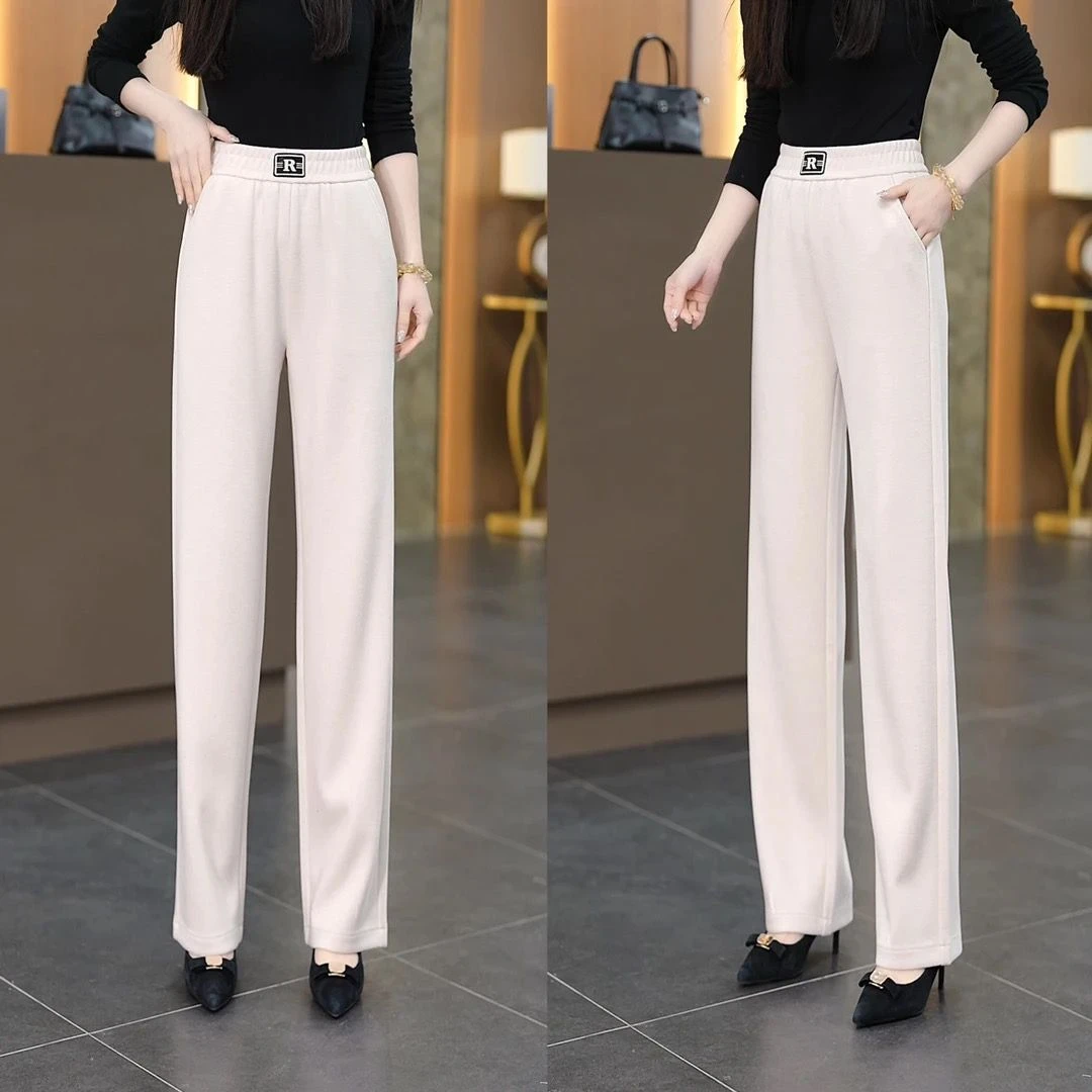 春季新款时尚中年妈妈装休闲百搭长裤显瘦修身宽松直筒运动休闲裤